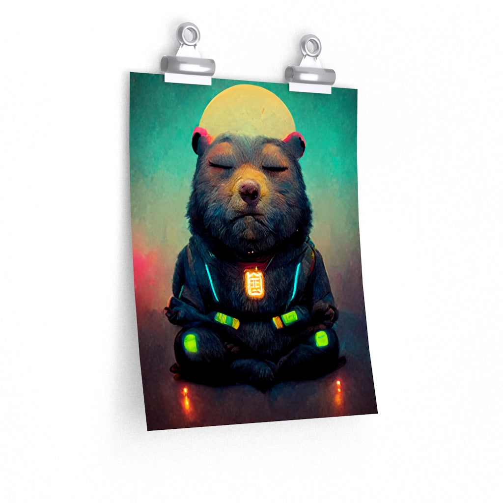 Go inward - Bear - Cyberpunk Art Print